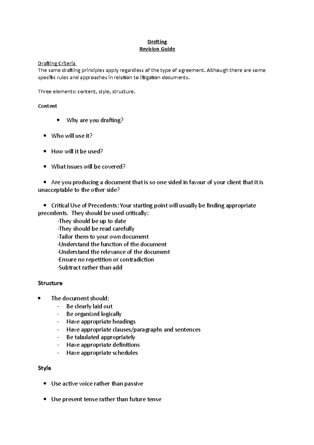 Drafting Revision Guide - Drafting Revision Guide Drafting Criteria The ...