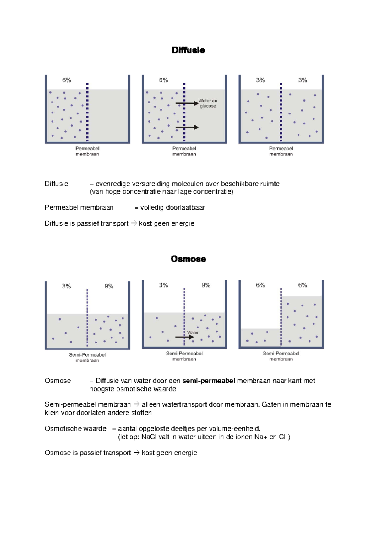 Diffusieosmose - Diffusie en osmose - Diffusie Diffusie = evenredige ...