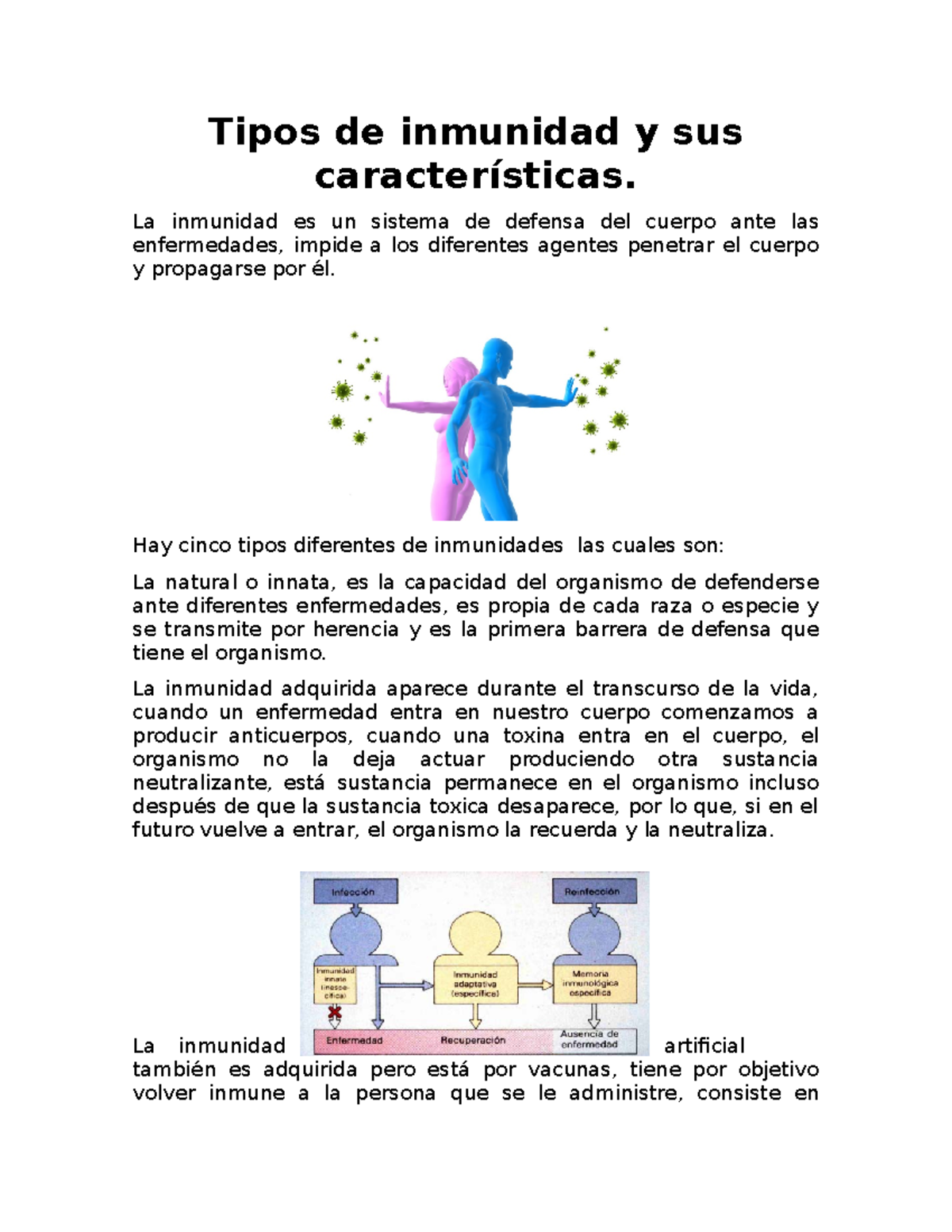 6.- Tipos de inmunidad y sus características - Tipos de inmunidad y sus ...