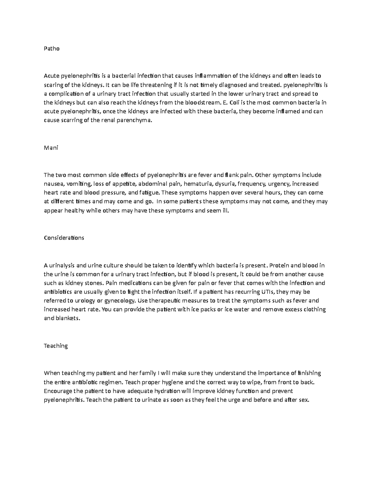 Pyelonephritis pathophysiology - Patho Acute pyelonephritis is a ...