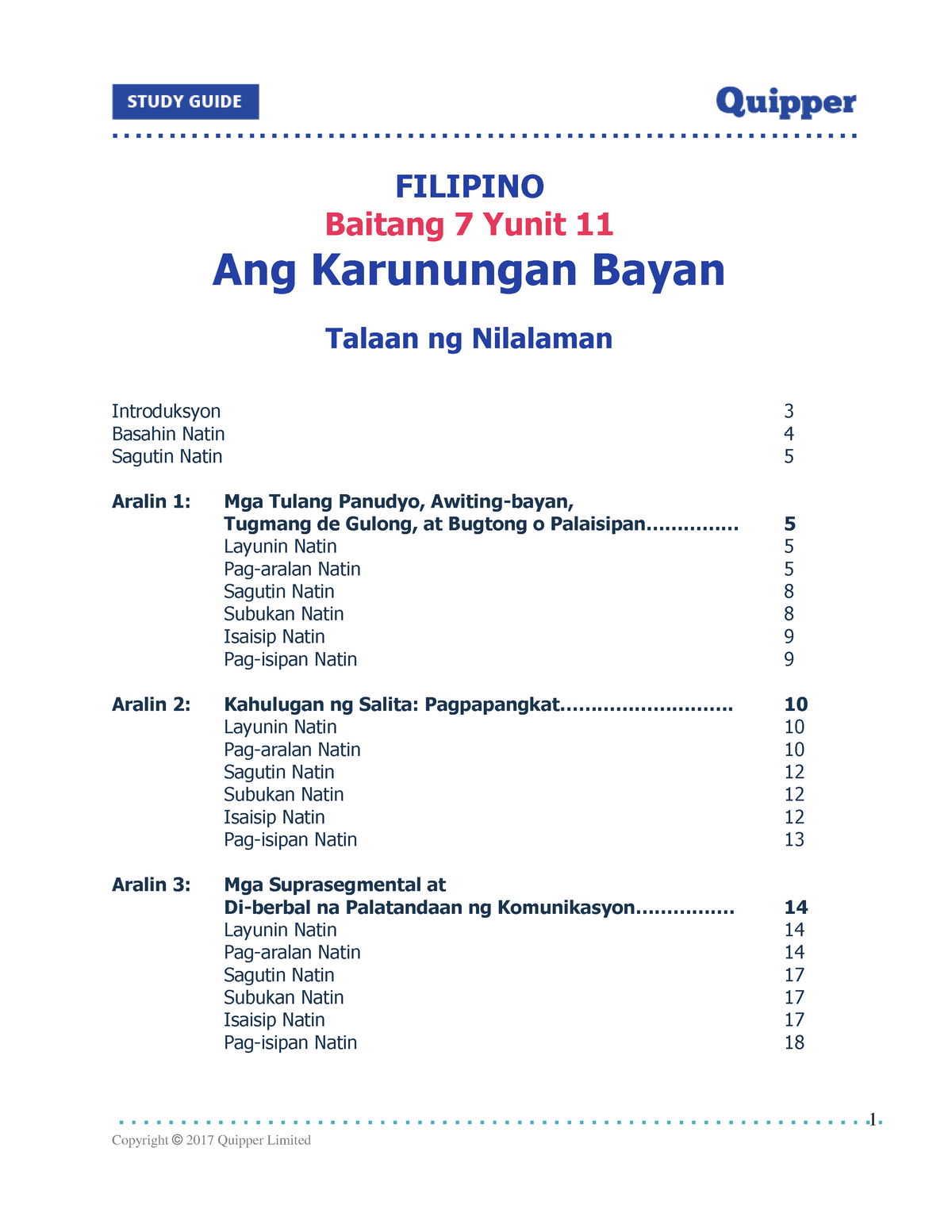 QS FIL7 U11 Study Guide - Summary Social Studies - FILIPINO Ang ...