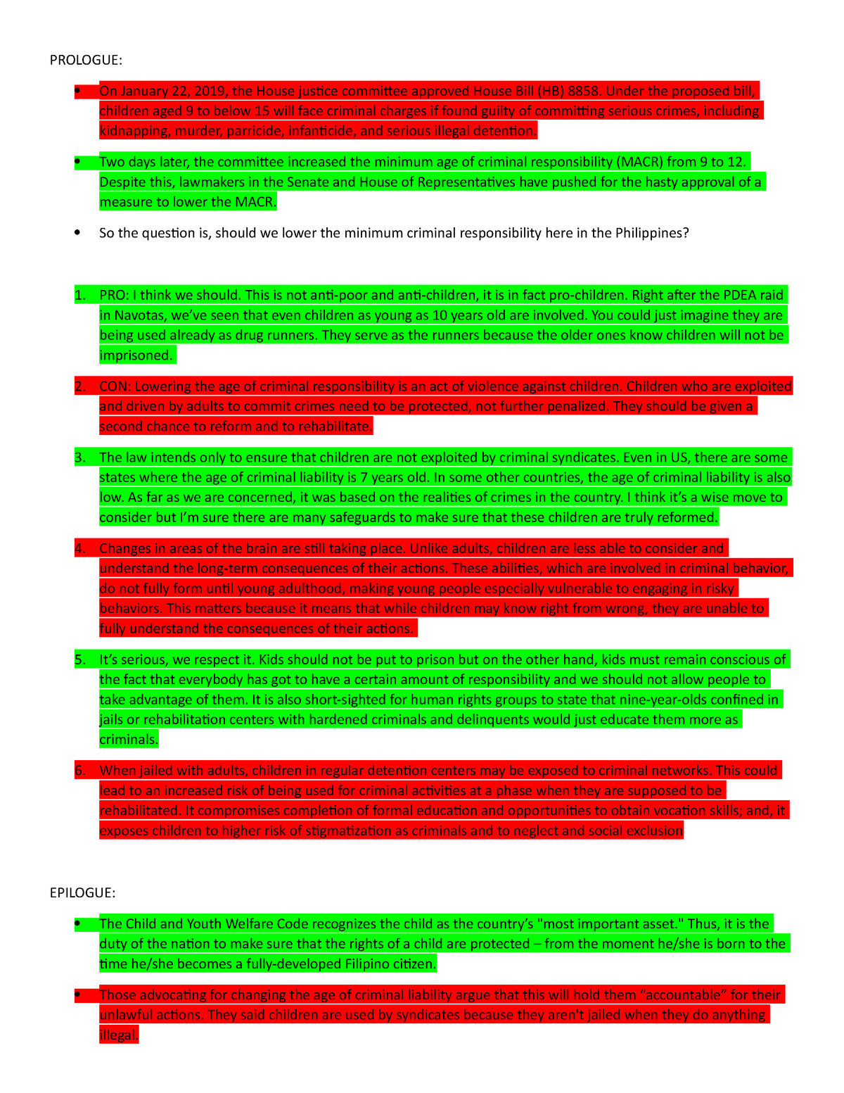 Debate Prologue On January 22 19 The House Justice Committee Approved House Bill Hb 58 Studocu