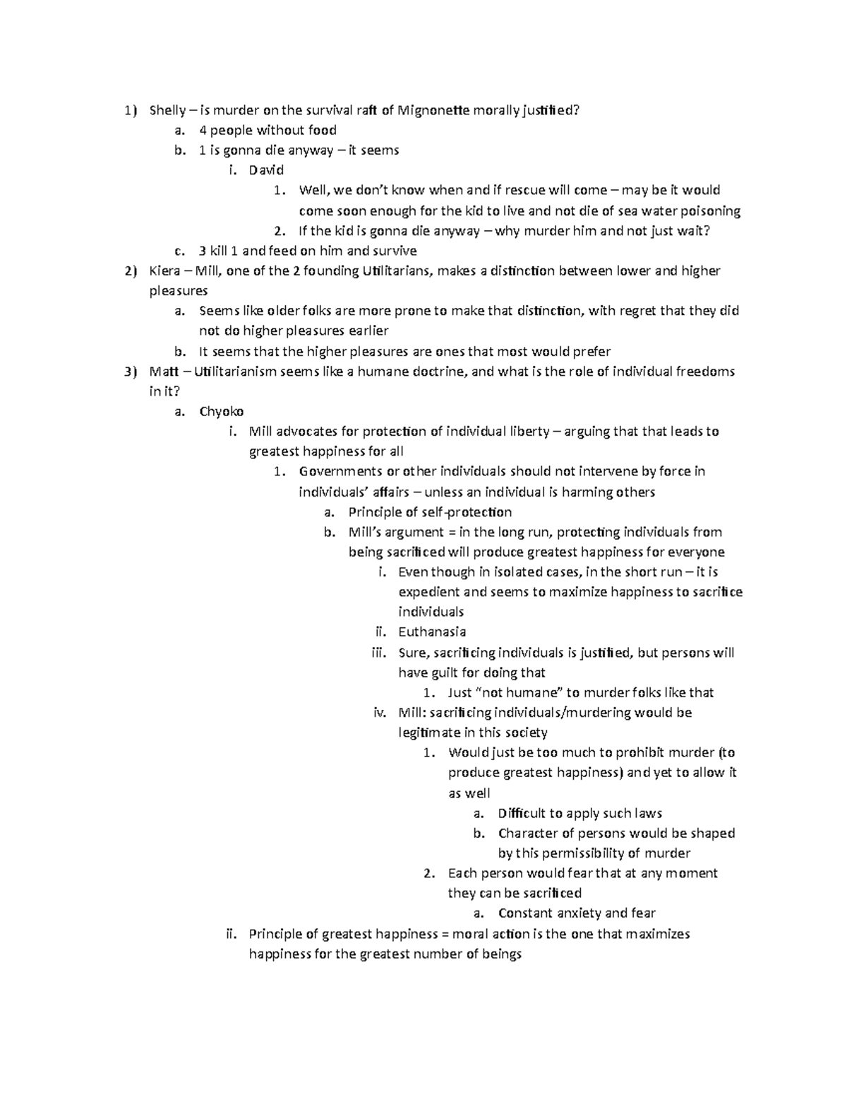 Jan30th Ethics - Spring 2023 Lecture 4 Detailed responses from numerous ...