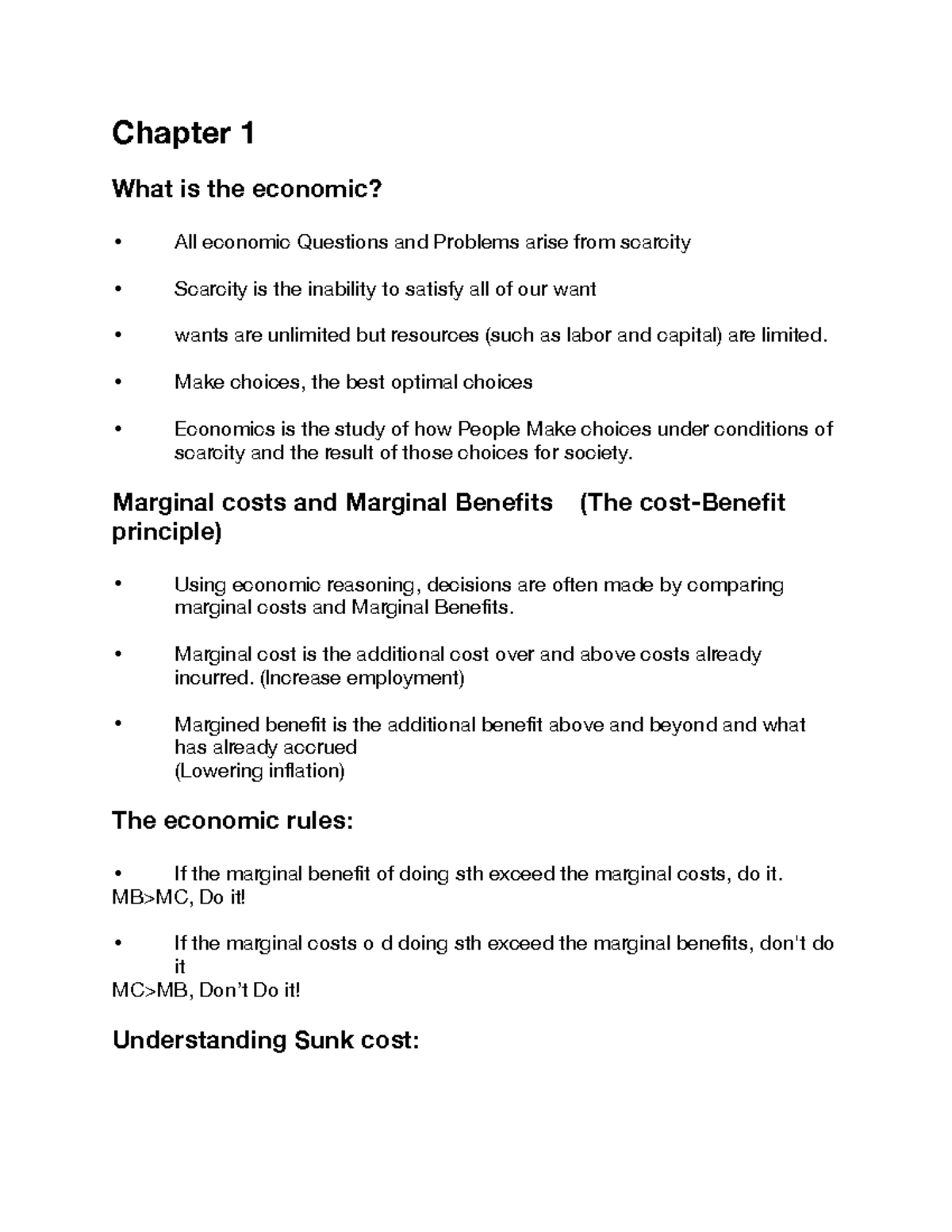 Economic Chapter 1 - Summaries - Chapter 1 What Is The Economic? All ...