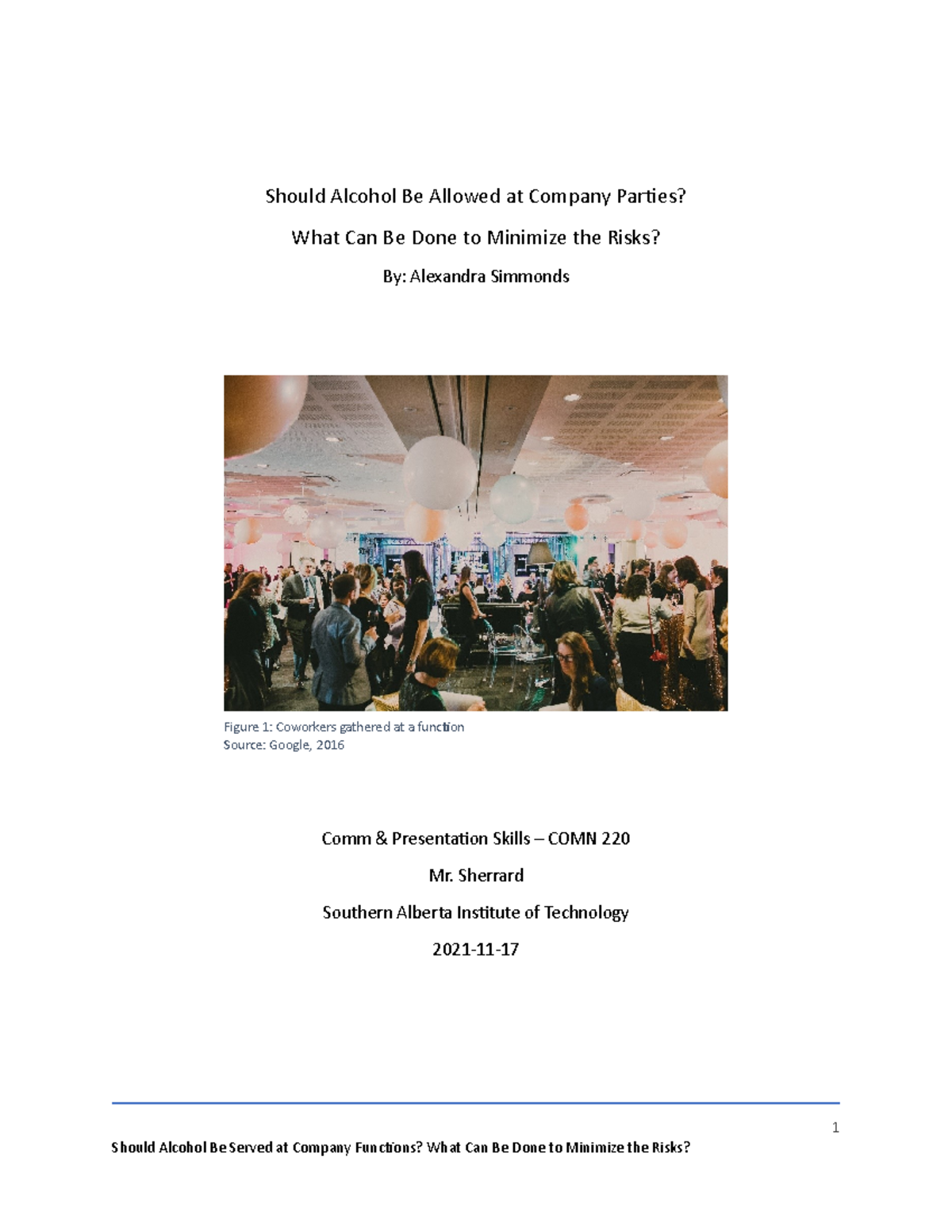 Short Informative Report - Alexandra Simmonds - Should Alcohol Be ...