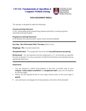 Assignment CSC159 2 v2 Answer - Assignment 2 v2 (18 marks) Convert the ...