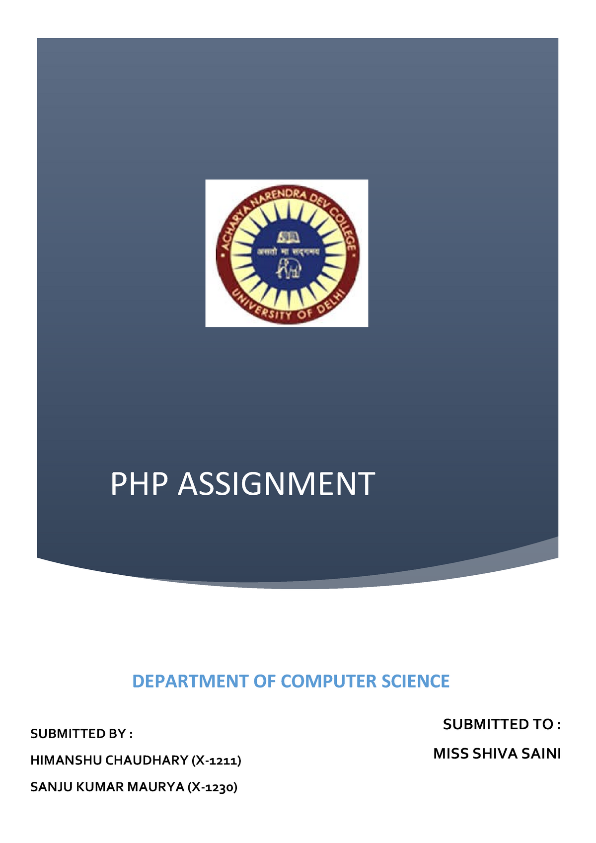 php assignment pdf