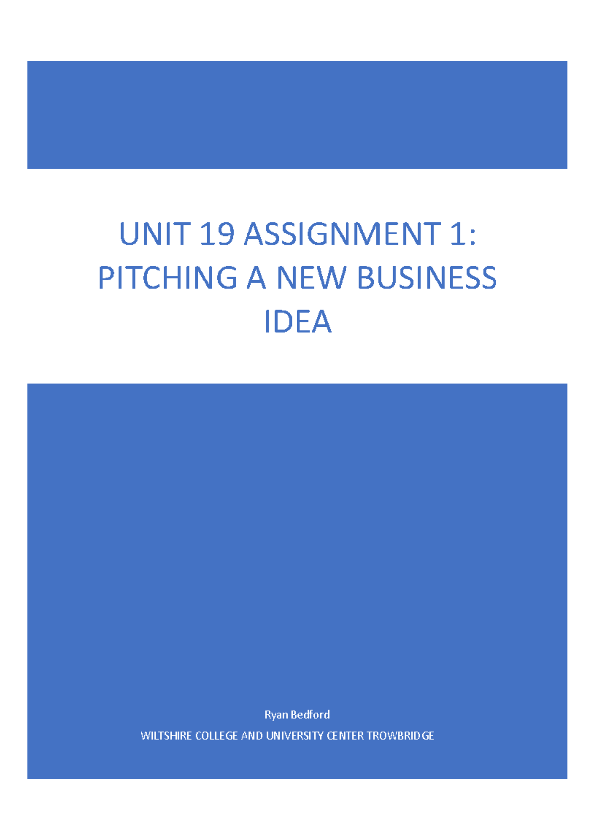 unit 19 assignment 1 business