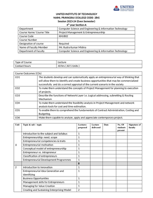 KCS601 SE Second Sessional Consent FORM - UNITED INSTITUTE OF TECHNOLOGY,  PRAYAGRAJ 2023-24 EVEN - Studocu