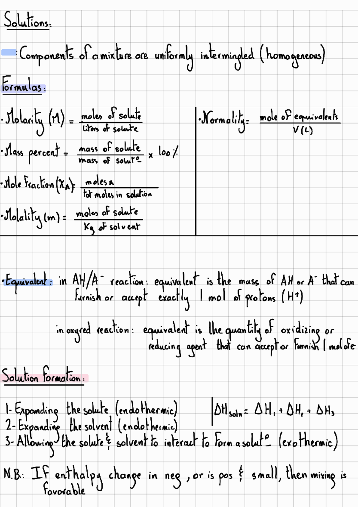 Solutions notes - Solutions. : Components of amixture are uniformly ...