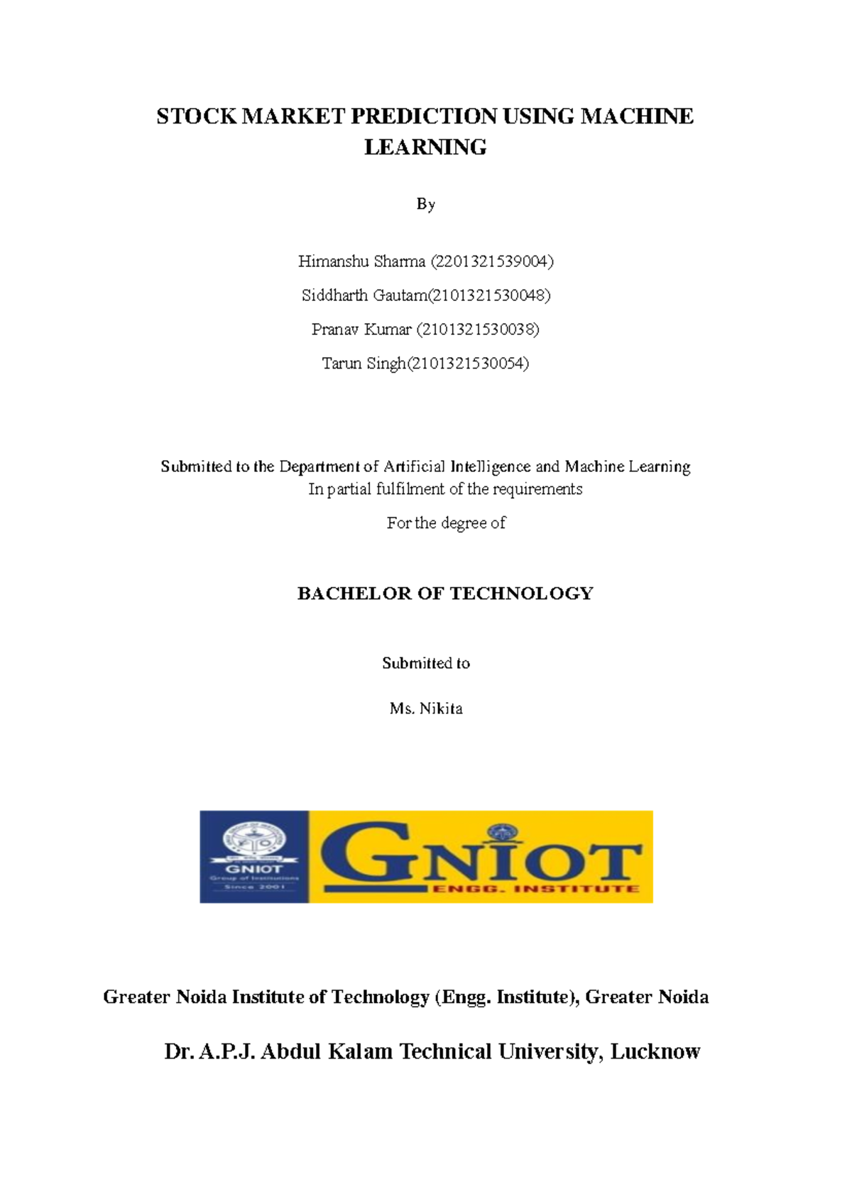 Stock Market Prediction Using python - STOCK MARKET PREDICTION USING ...