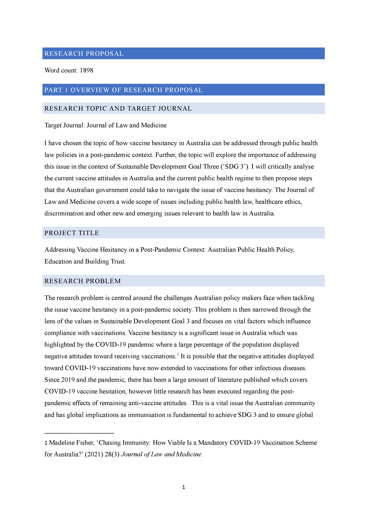 research proposal word count