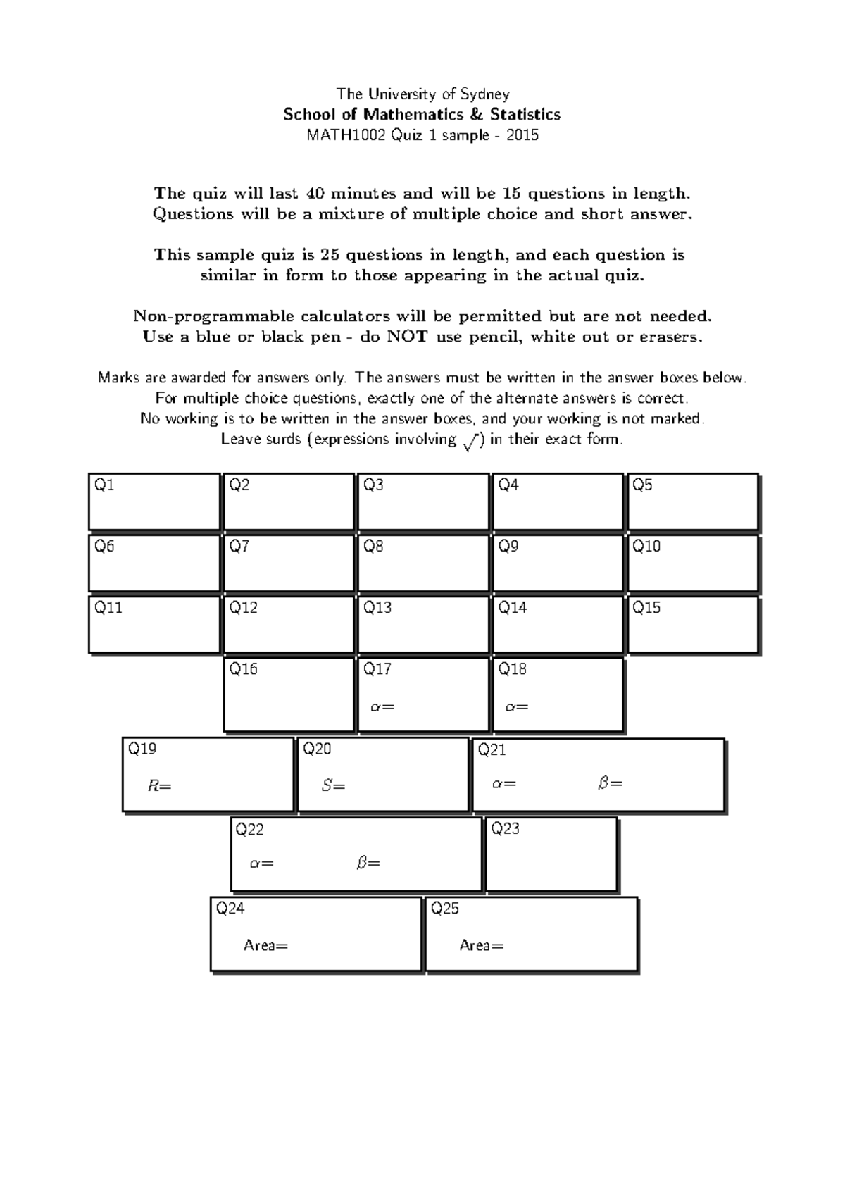 2015-MATH1002-quiz1samp - The University of Sydney School of ...