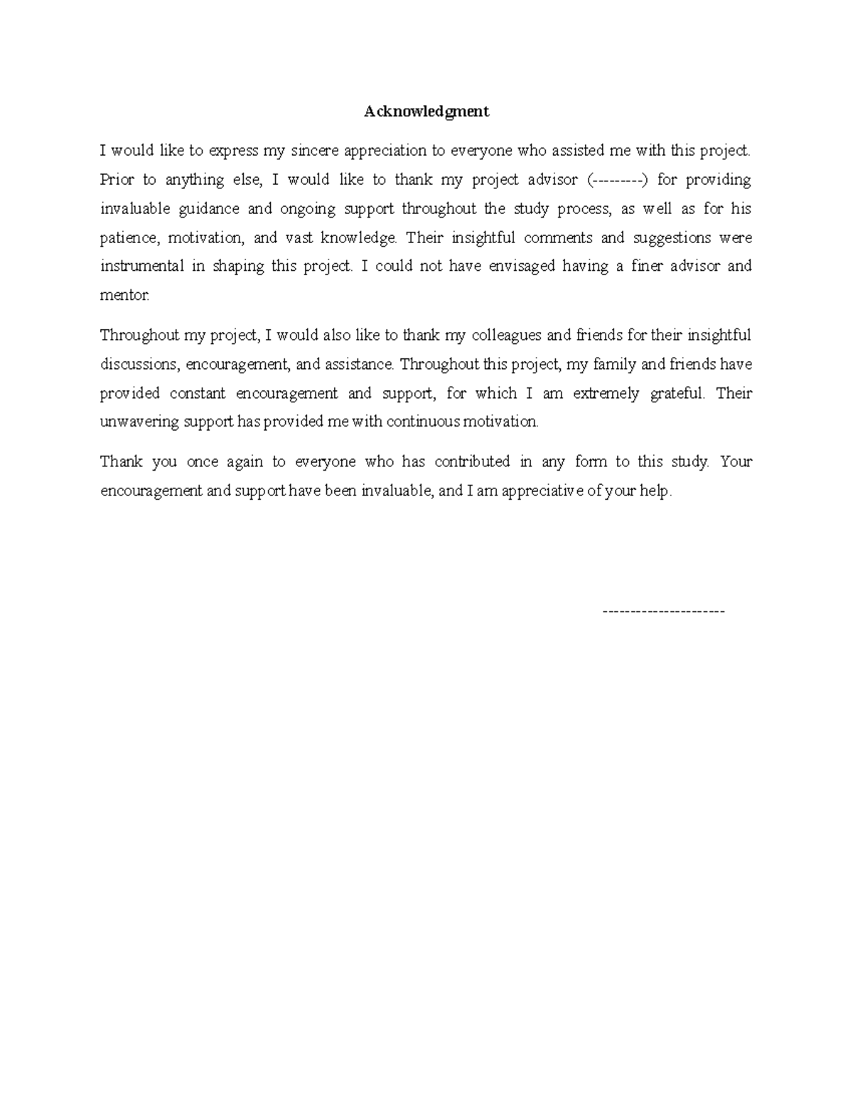 Acknowledgment - Prior to anything else, I would like to thank my ...
