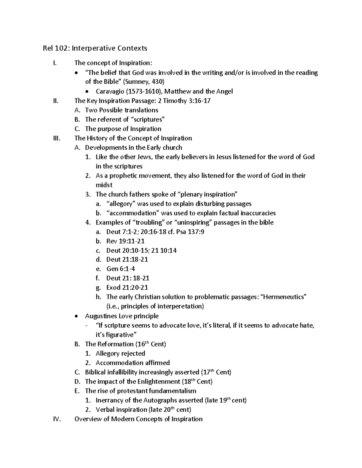 Rel 102 Interperative Contexts - Rel 102: Interperative Contexts I. The ...