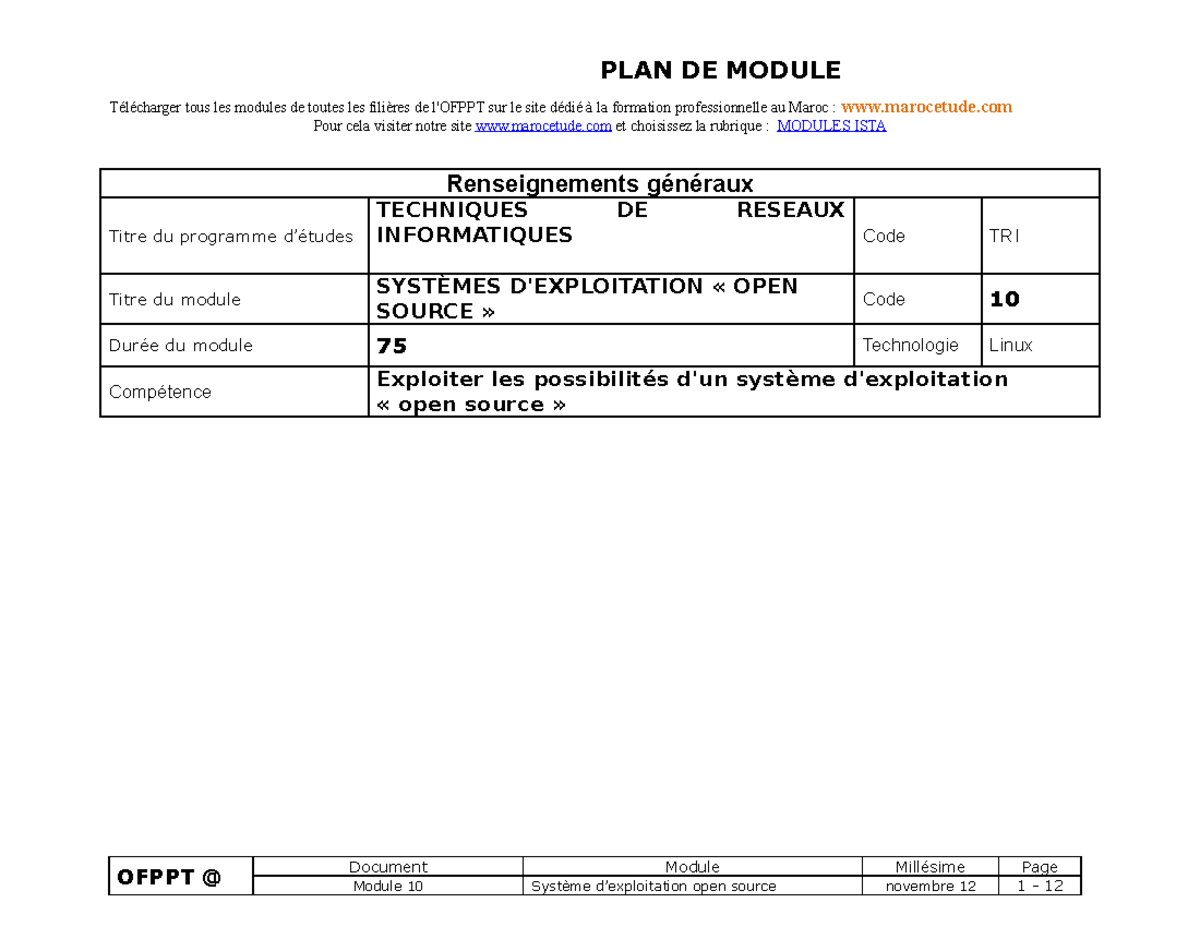 Module 10-IS Module 10-IS - PLAN DE MODULE Télécharger tous les modules ...