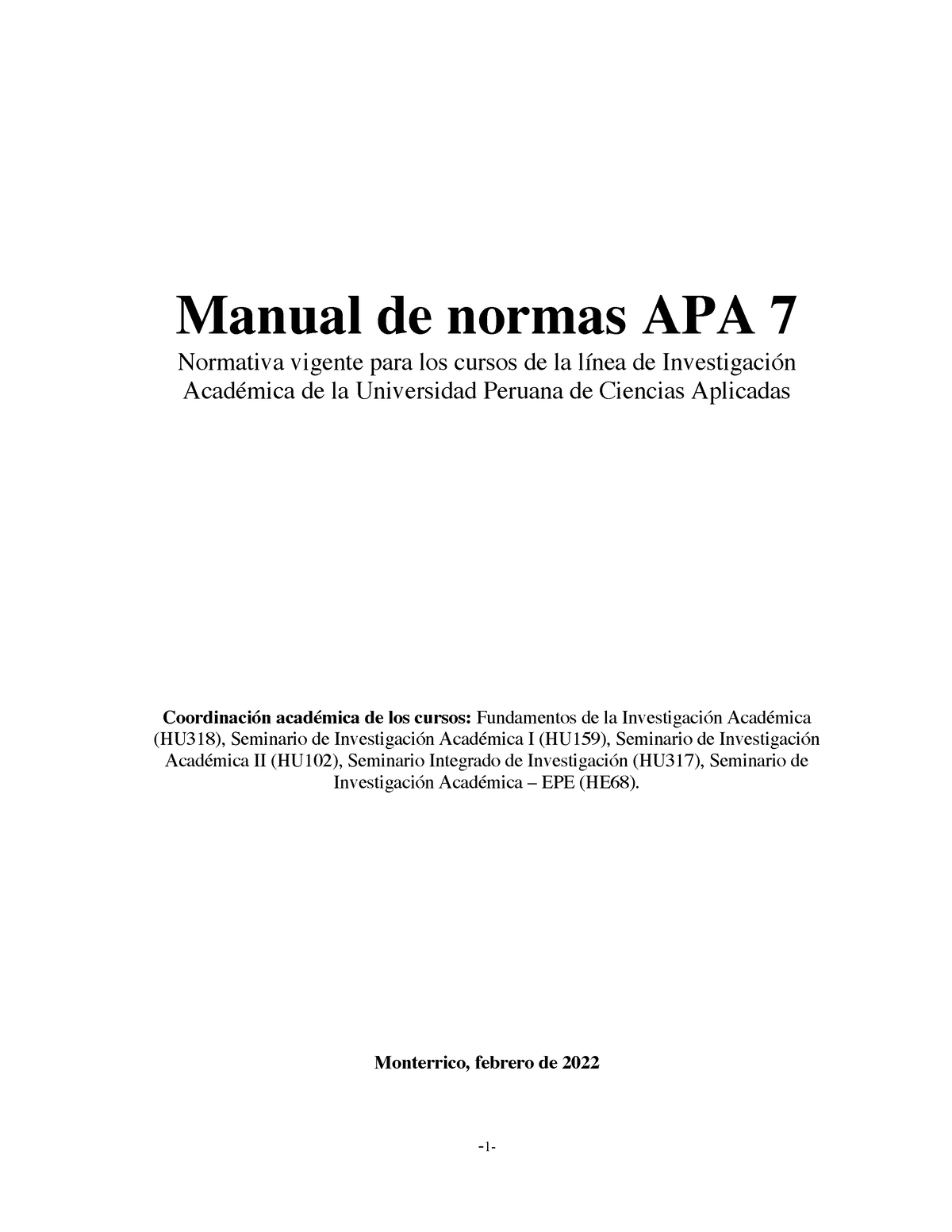 2022 2 Manual Apa 7 Tarea Manual De Normas Apa 7 Normativa Vigente Para Los Cursos De La 4402
