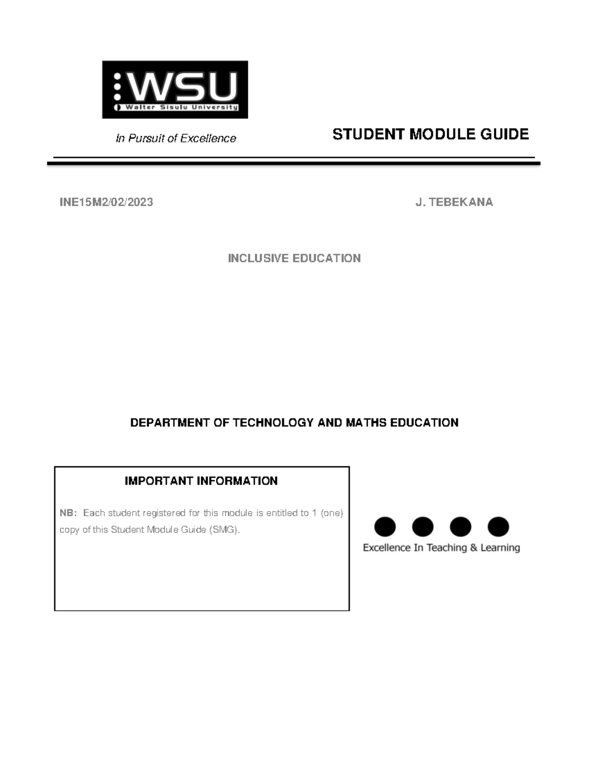 INE15M2 SMG - i want to get some knowledge.. - In Pursuit of Excellence ...