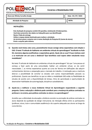 Avmc tarefa semana 5 e 6 Tarefa das Semanas 5 e 6 criando um curso no  ambiente virtual de aprendizagem moodle final jvt