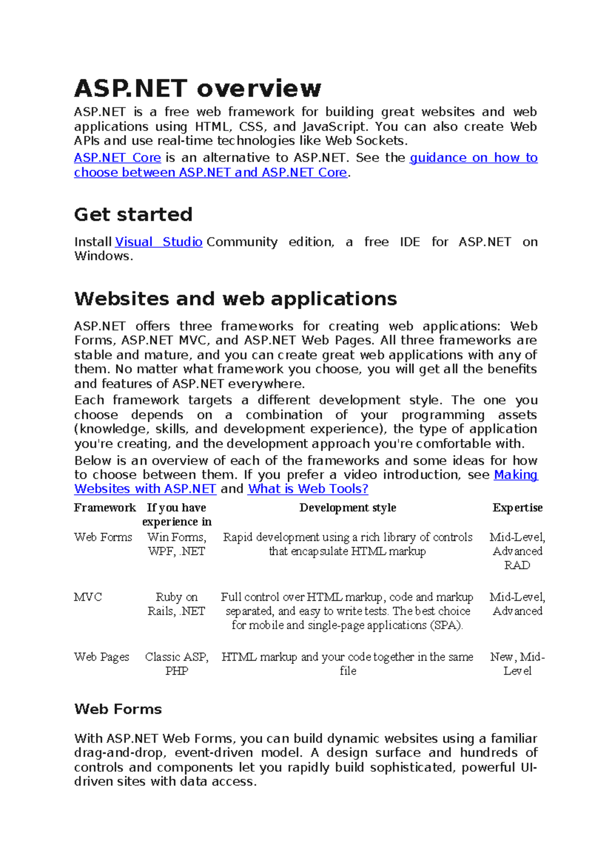 Introduction to ASP - Very helpful - ASP overview ASP is a free web ...