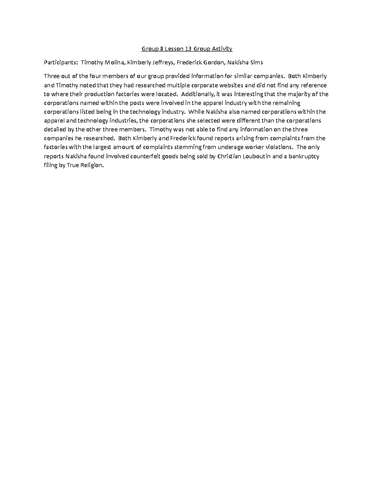 Group 8 Lesson 13 Group Activity (2022 07 21 21 01 01 UTC) - Group 8 ...