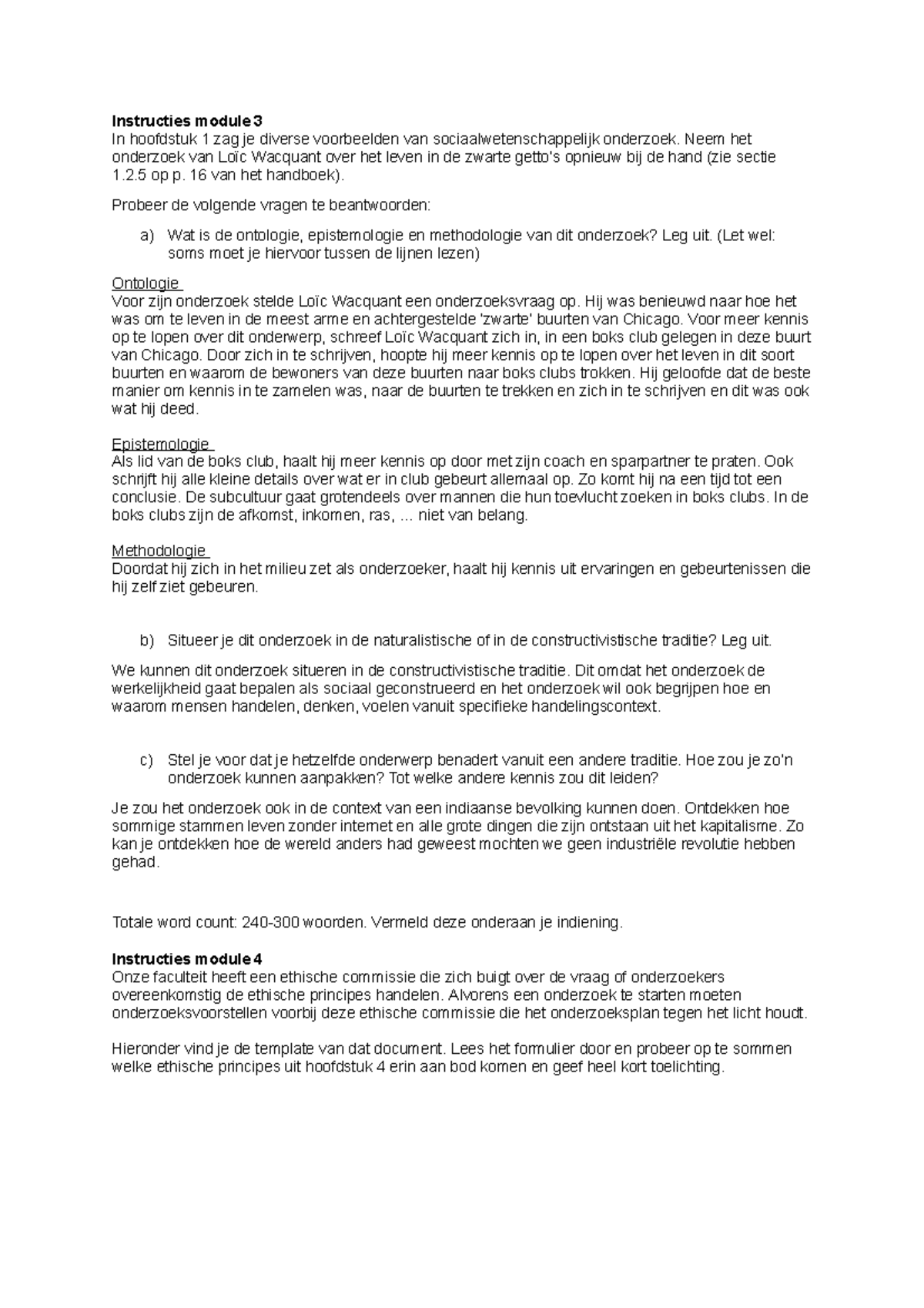 Instructies module 3 en 4 + opdracht - Instructies module 3 In ...