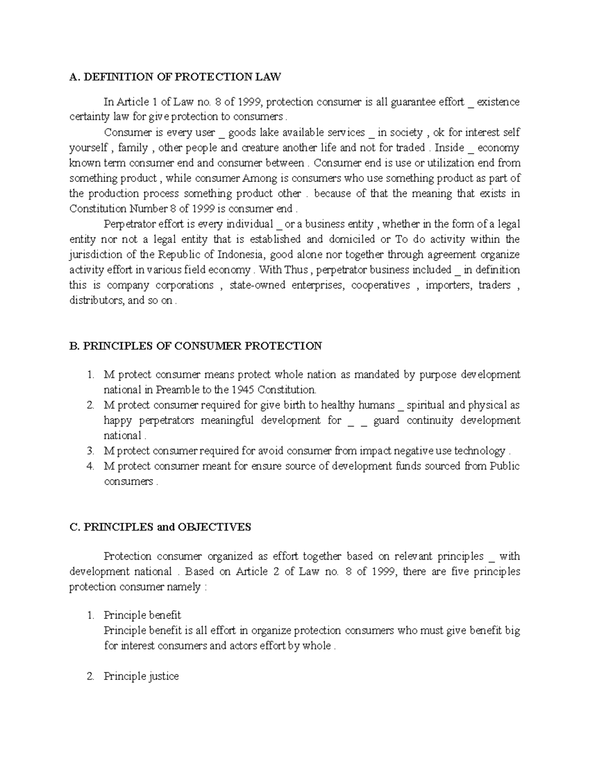 Understanding Protection LAW A. DEFINITION OF PROTECTION LAW In