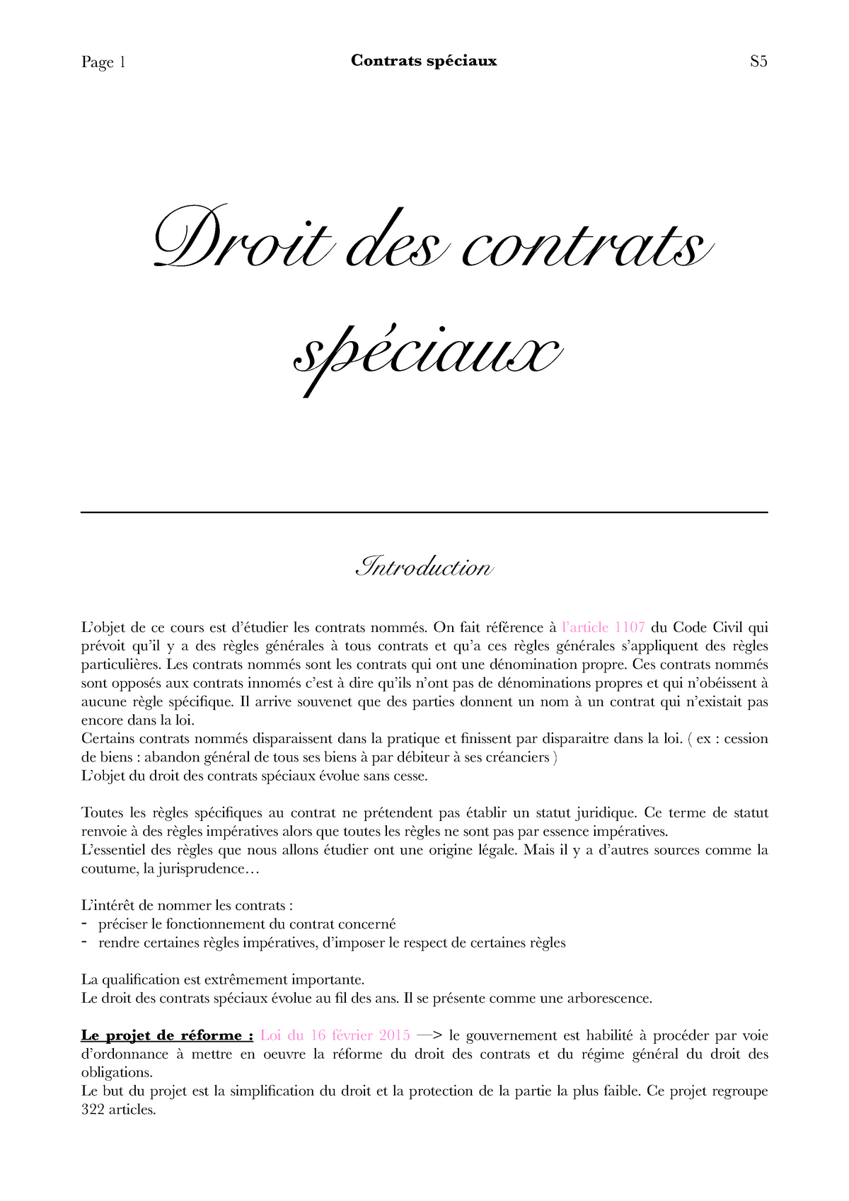 Contrats-spéciaux Complet - Droit Des Contrats Spéciaux ...