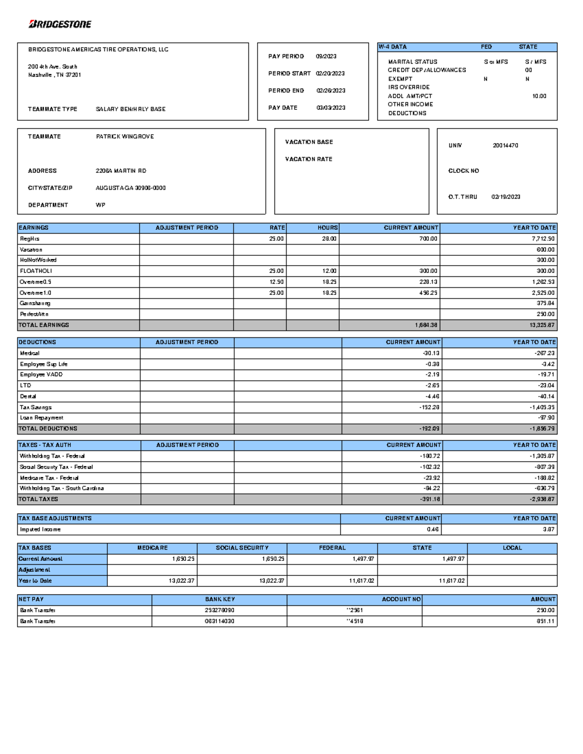 Paystub 02 - ethsrth - VACATION BASE VACATION RATE UNIV 20014470 CLOCK ...