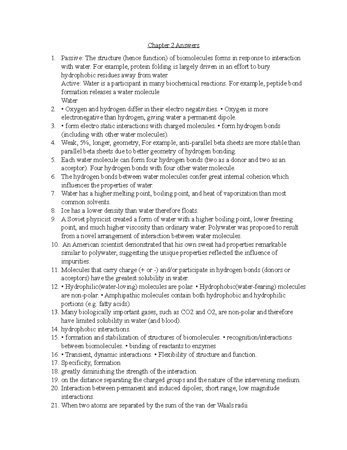 Chapter 2 Answers - Chapter 2 Answers Passive: The structure (hence ...
