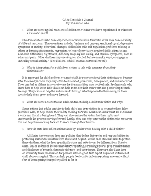 CJ 315 Module Three Assignment - Victim Type Interactions between ...
