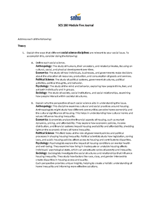 SCS 260 Mod 8 - Good luck - SCS 260 Module Eight Journal Identify the ...