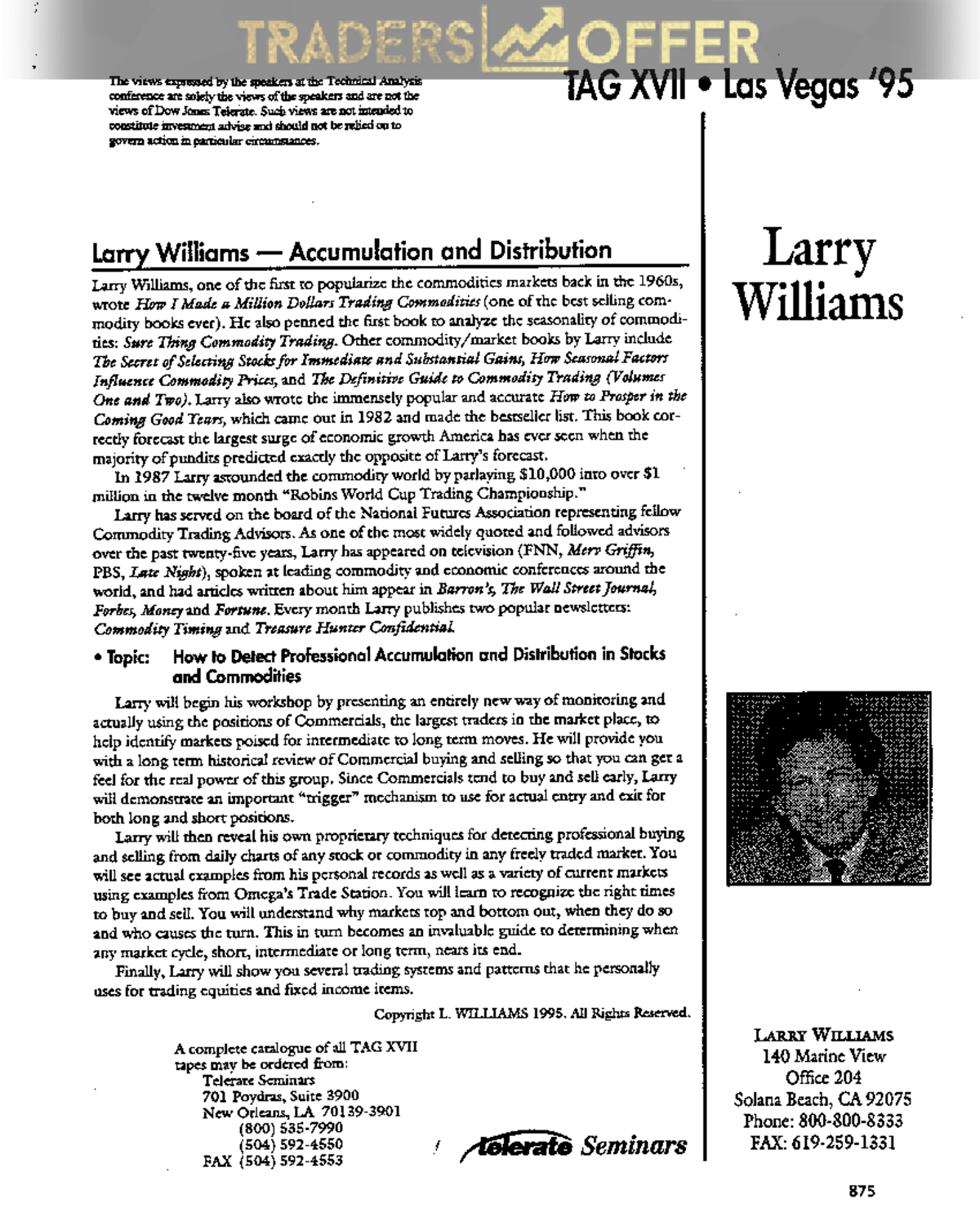 Larry Williams Accumulation Distribution - Statistical Computing 1 ...
