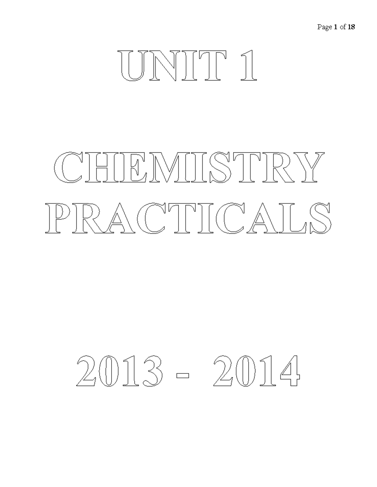 Unit1capechemistrylabmanual 201314 compress UNIT 1 CHEMISTRY