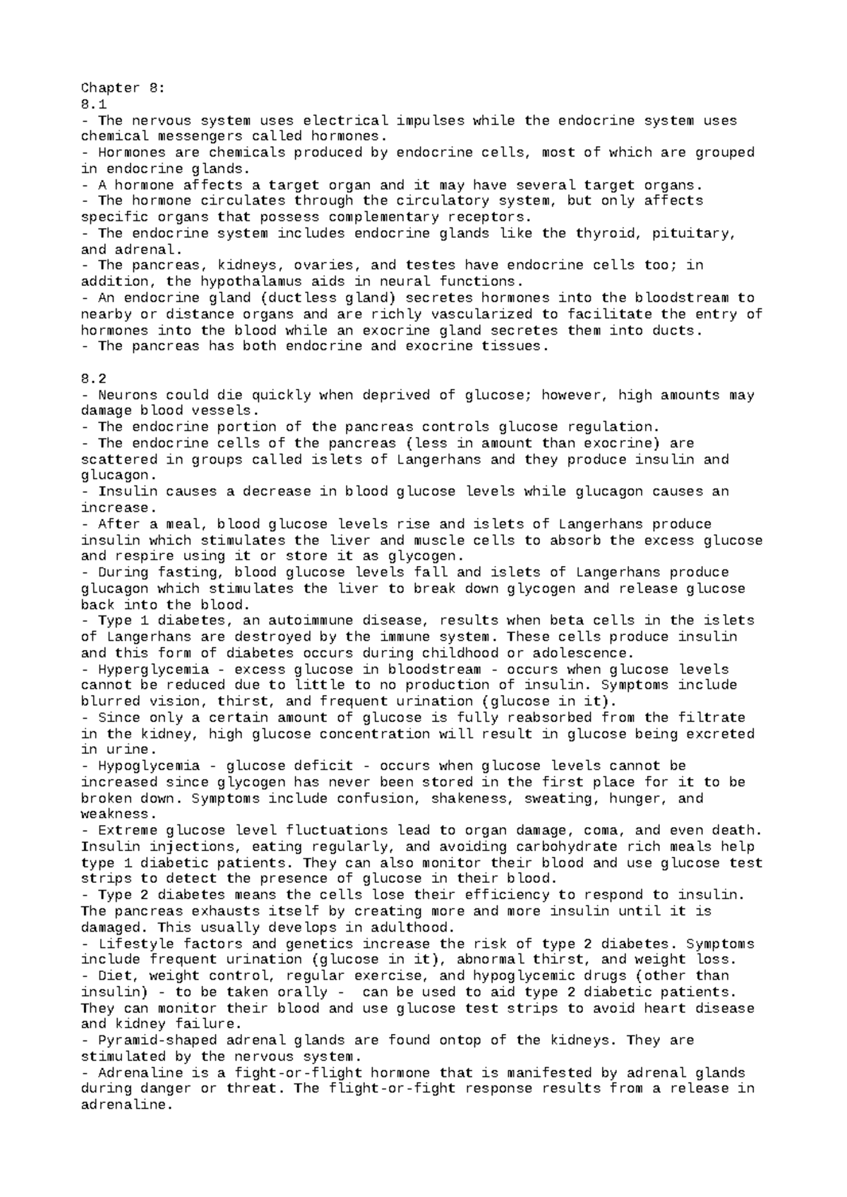 Chapter 8 Biology - summary of ch8 bio M book - Chapter 8: 8. The ...