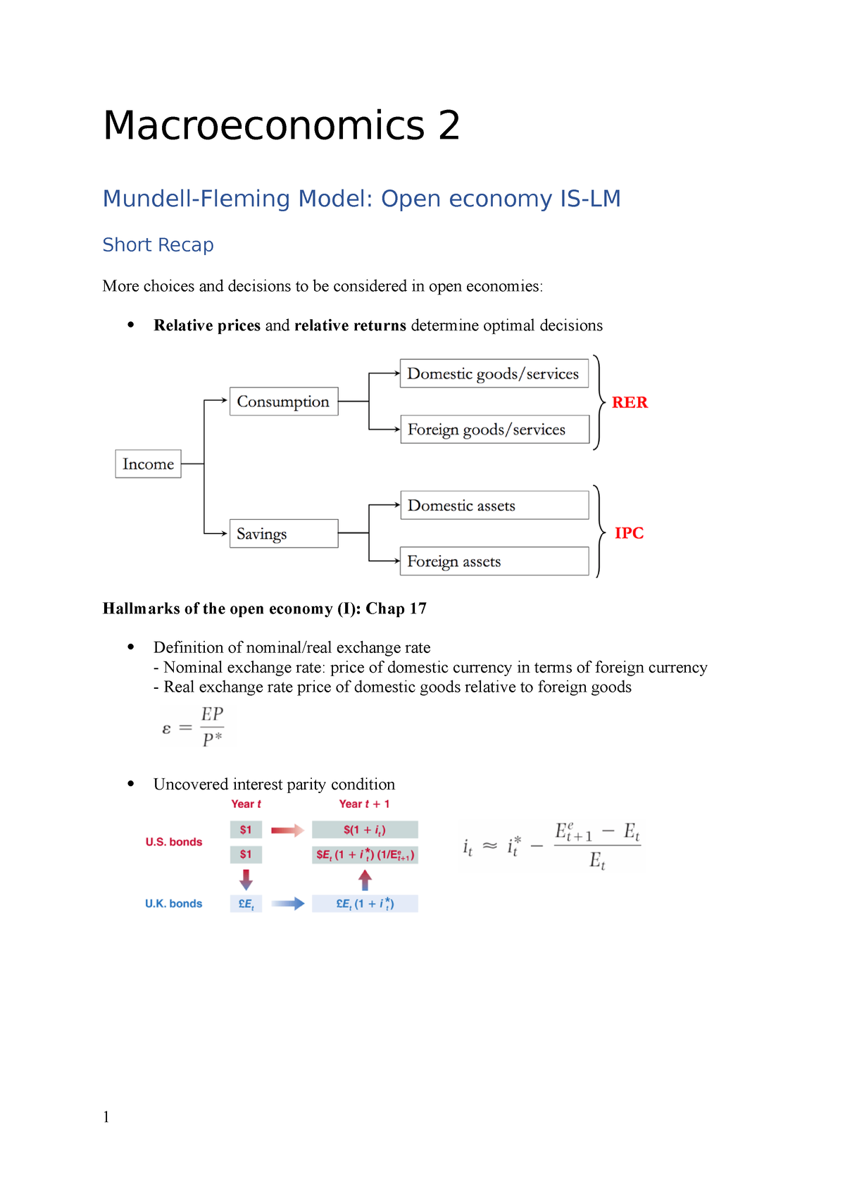 Macroeconomics 2 - Lecture Notes Covering All The Content From The ...