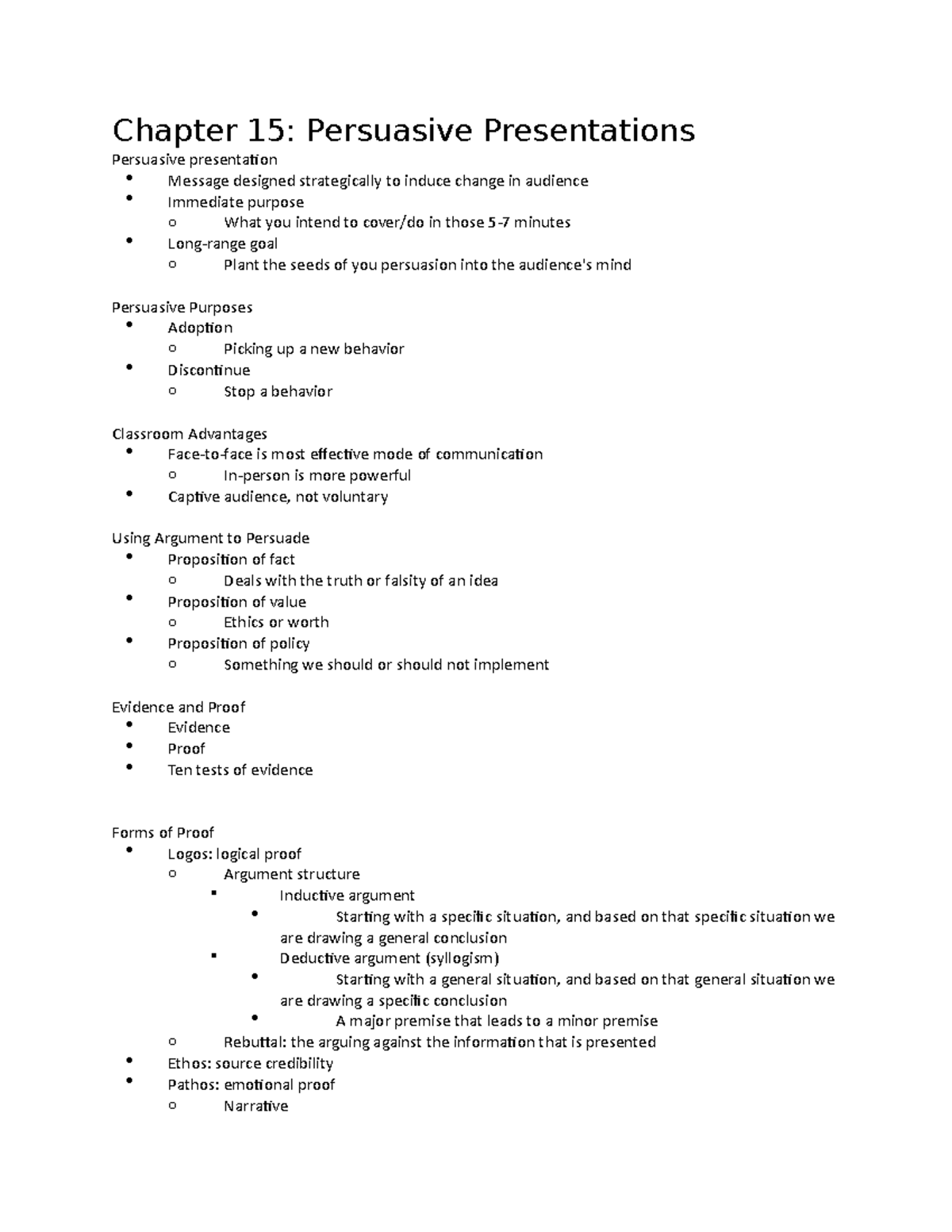 Chapter 15 - Professor Crowley - Chapter 15: Persuasive Presentations ...