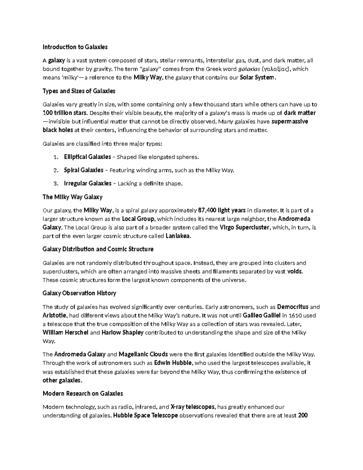 Introduction to Galaxies - The term 