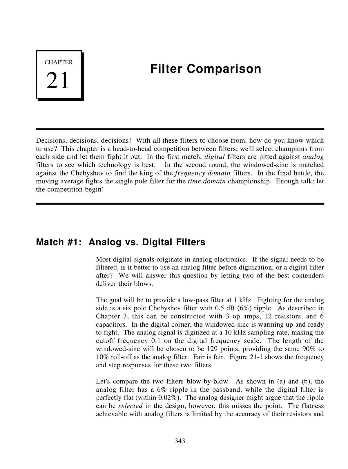 Filter comparison - Study material - 343 CHAPTER 21 Filter Comparison