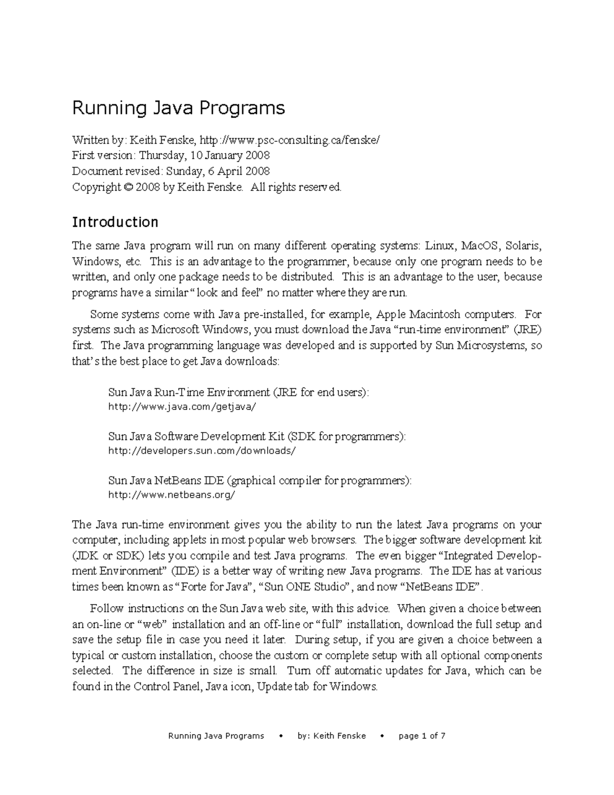 Run Java Programs - titulo - Running Java Programs Written by: Keith ...