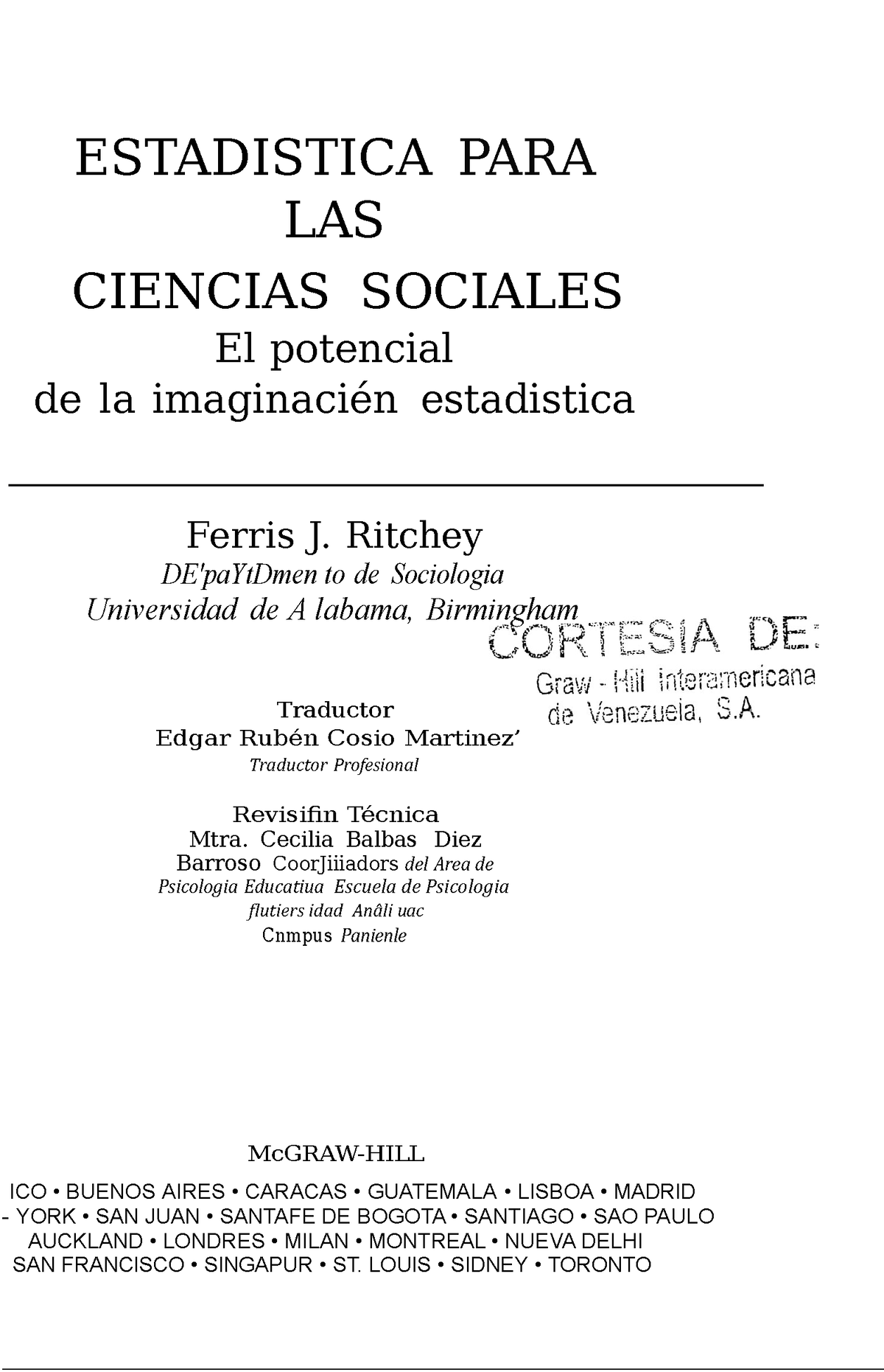 Ritchey F 2002 Estadistica Para Las Ciencias Sociales Capitulo 1 ...