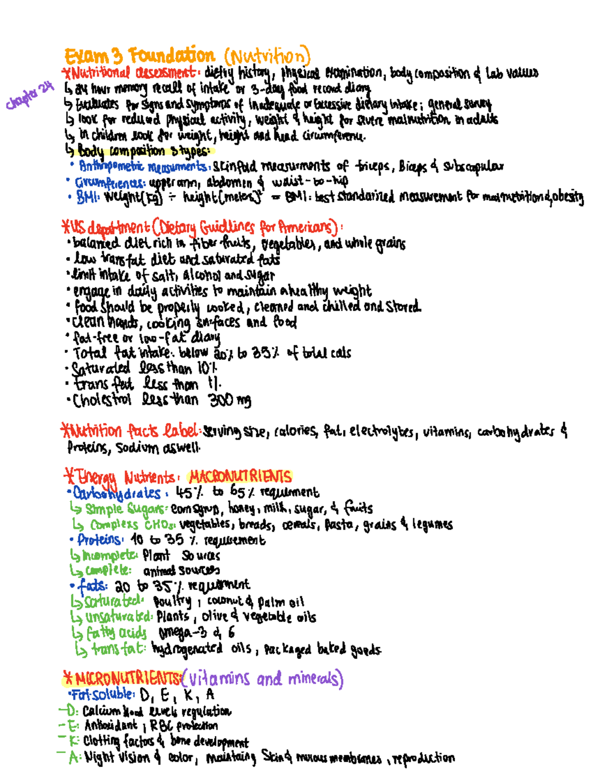 Exam 3 foundations - Exam 3 notes - Exam 3 Foundation Nutrition ...