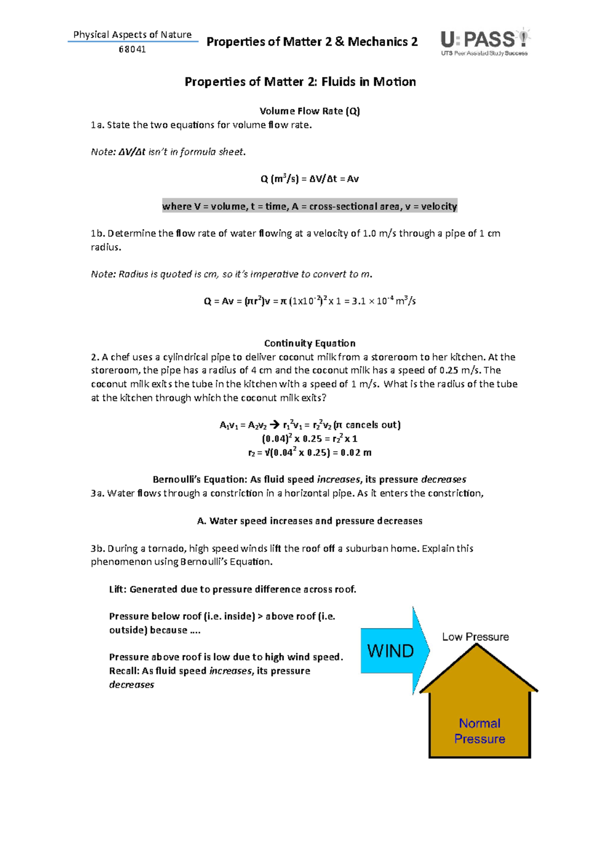 Properties of Matter 2 and Mechanics 2: Practice Question Solutions ...