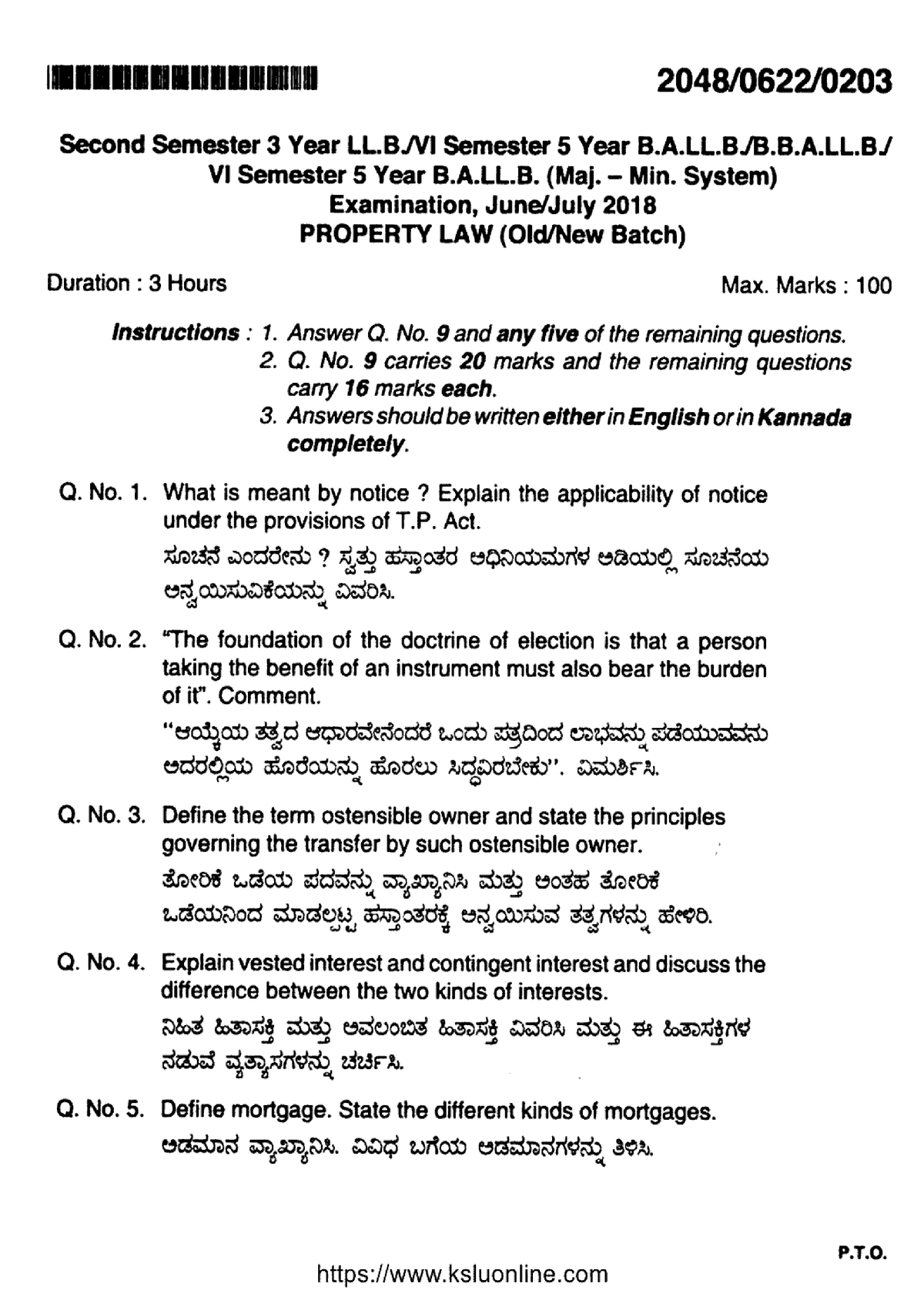 Llb-2-sem-ballb-bballb-6-sem-property-law-2048-jul-2018 - Llb 3 Years ...