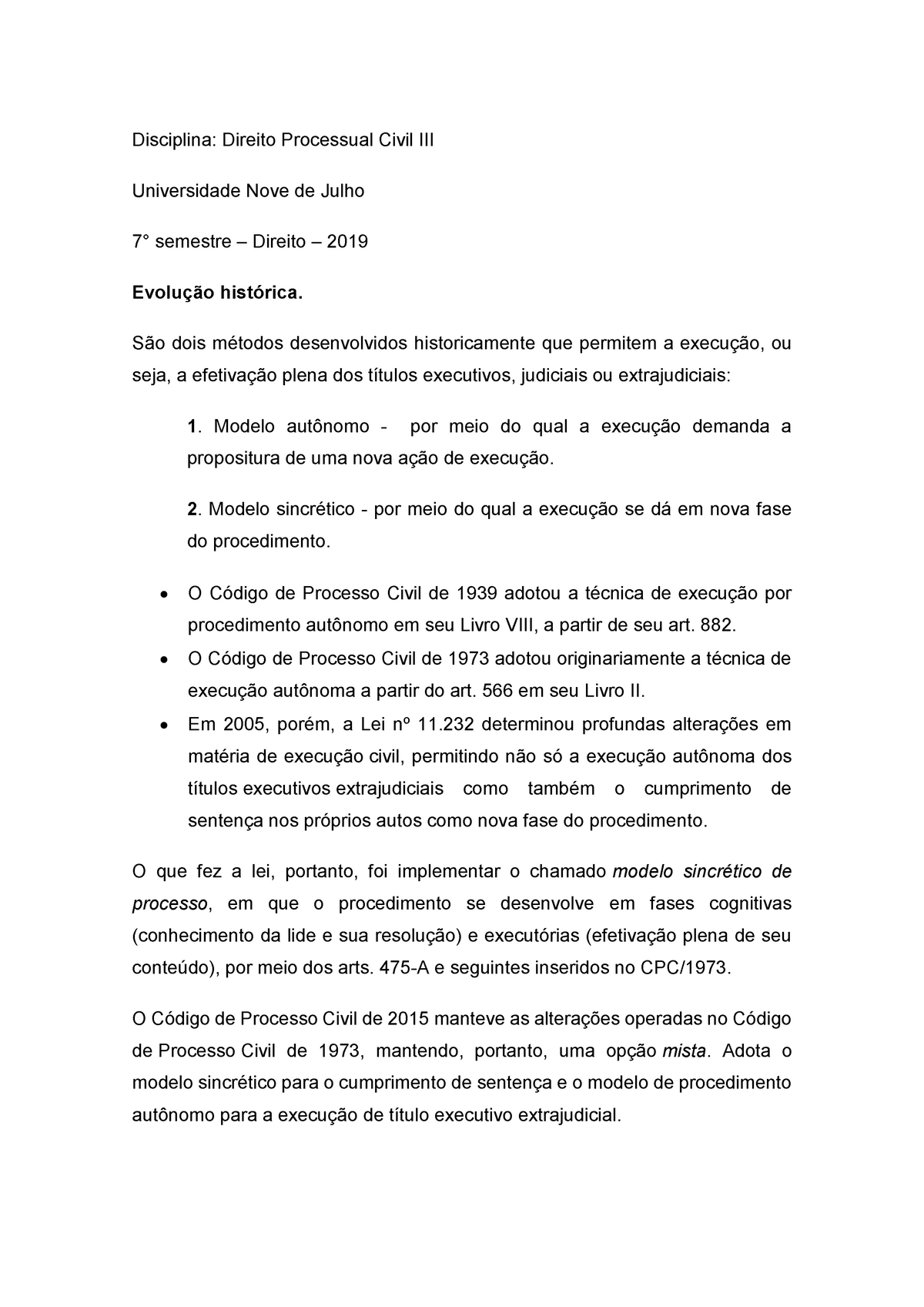 Aspectos Gerais - Processo de Execução - CPC 15 - Processo Civil