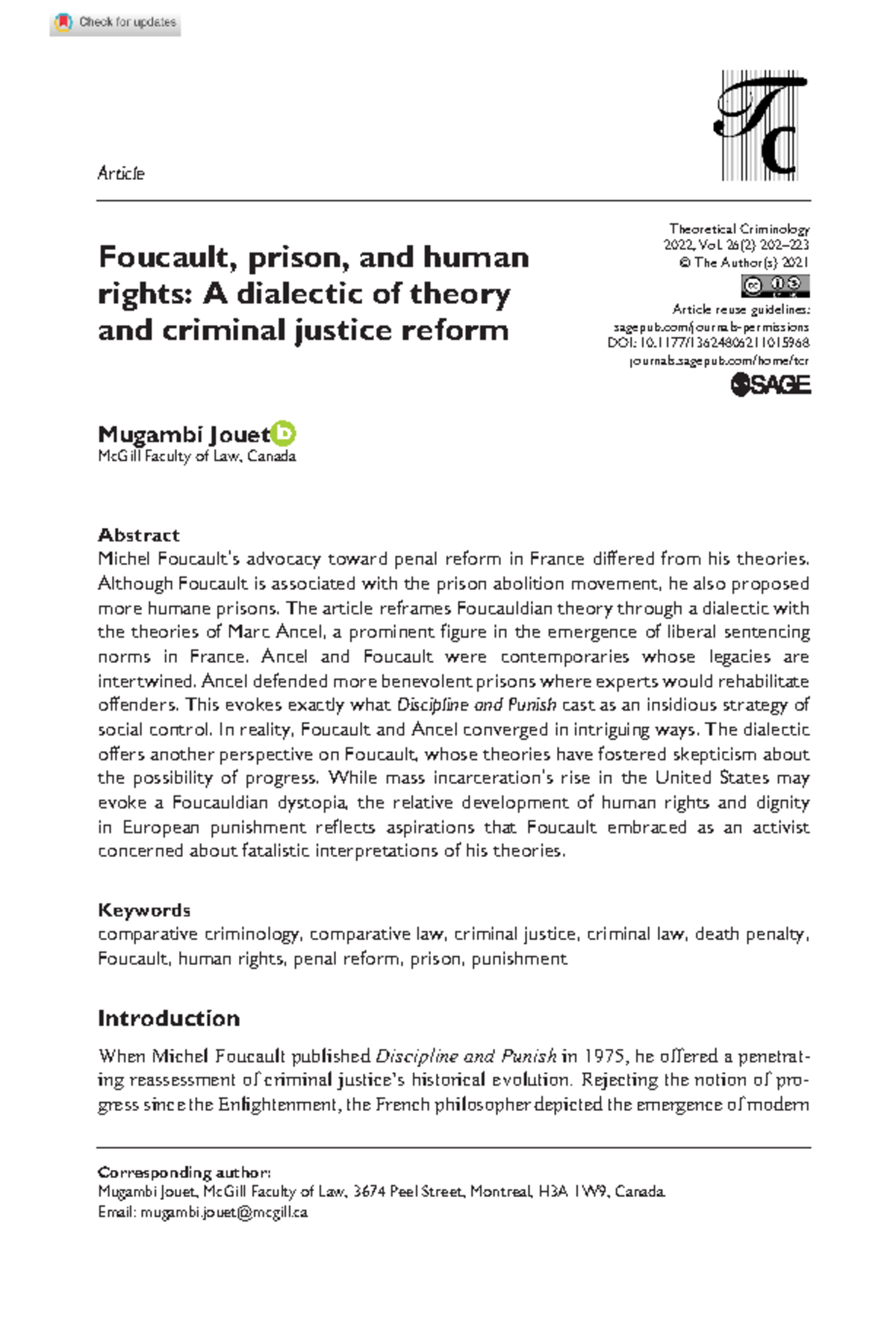 Jouet-2021-foucault-prison-and-human-rights-a-dialectic-of-theory-and ...