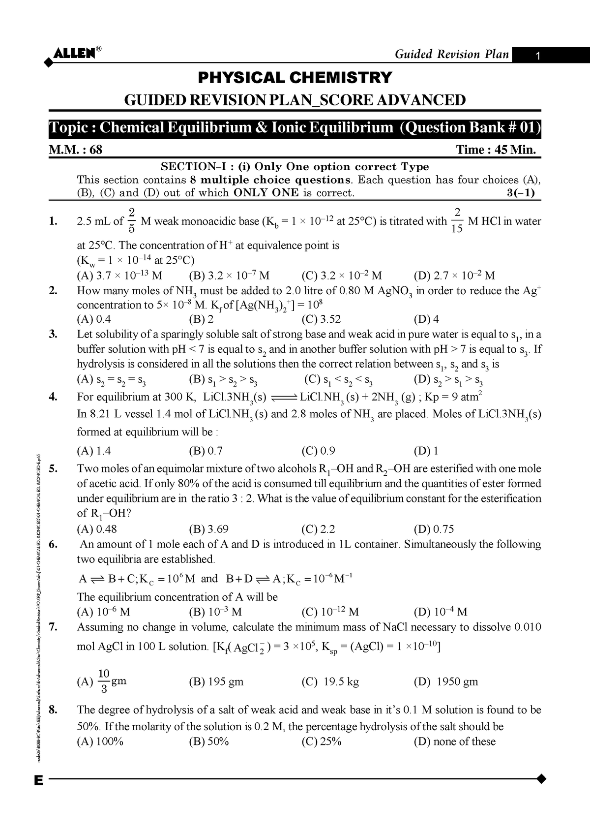 01- Chemical EQ. & Ionic EQ-Eng - node06\B0BB-BC\Kota\JEE(Advanced ...