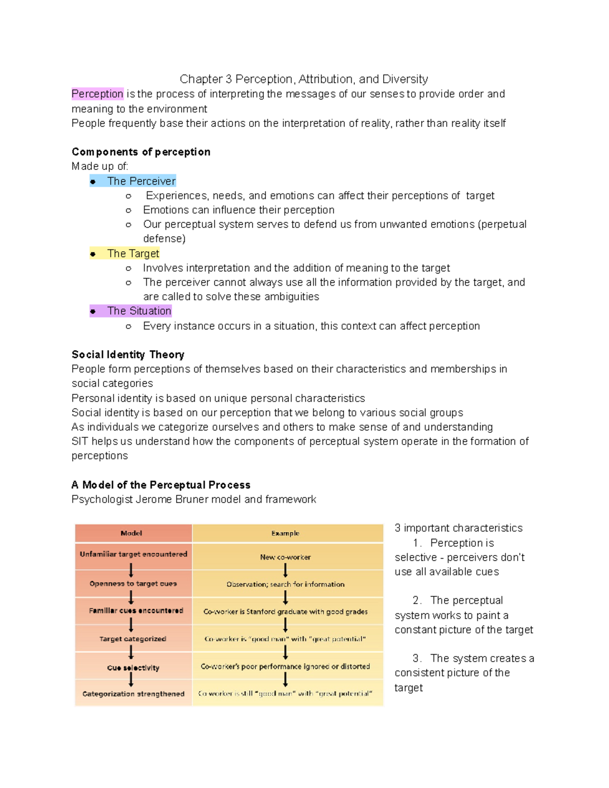 Chapter 3 Perception, Attribution, and Diversity - Chapter 3 Perception ...
