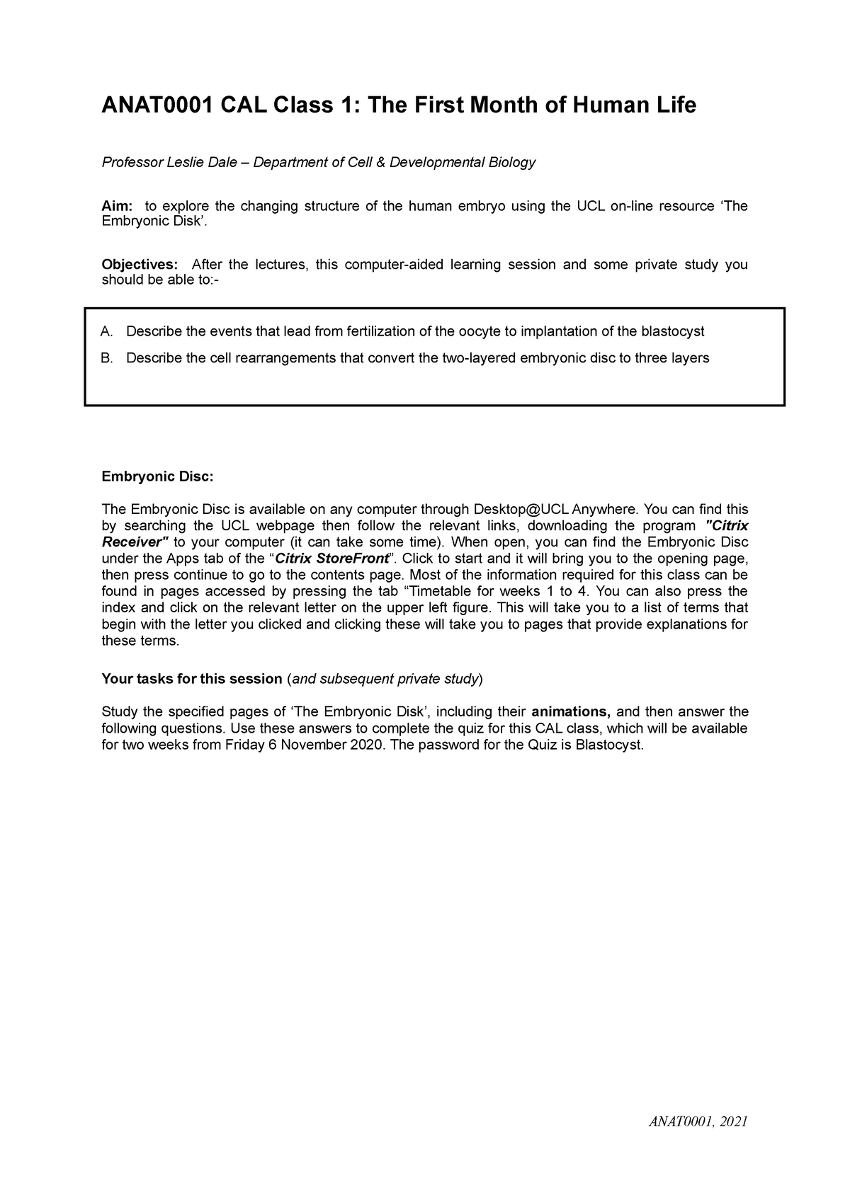 anat0001-cal-class-1-2021-anat0001-cal-class-1-the-first-month-of