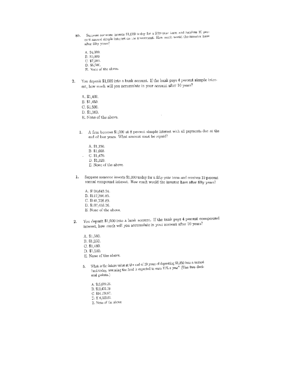 Ch5 qs only - questions from chapter 5 (mortgages), all together ...